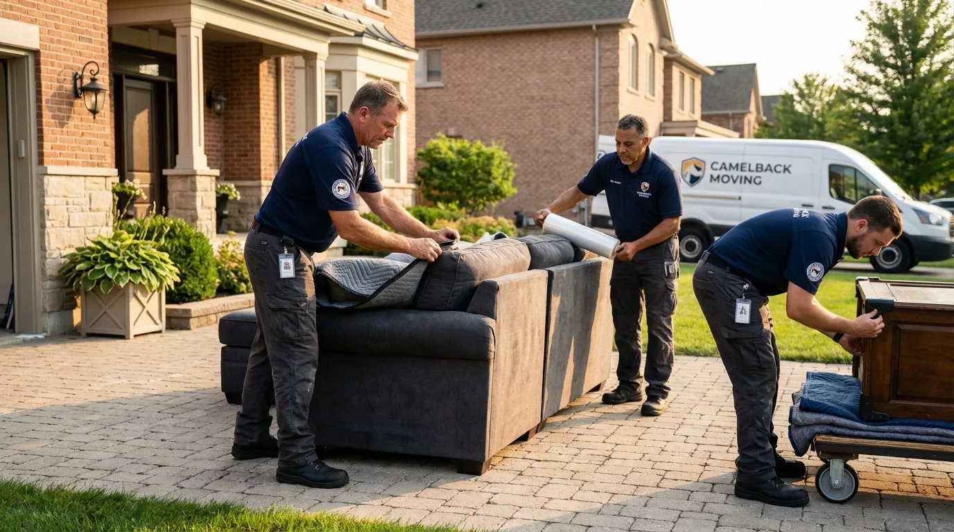 Large estate moving crew wrapping furniture in Tuba City, AZ