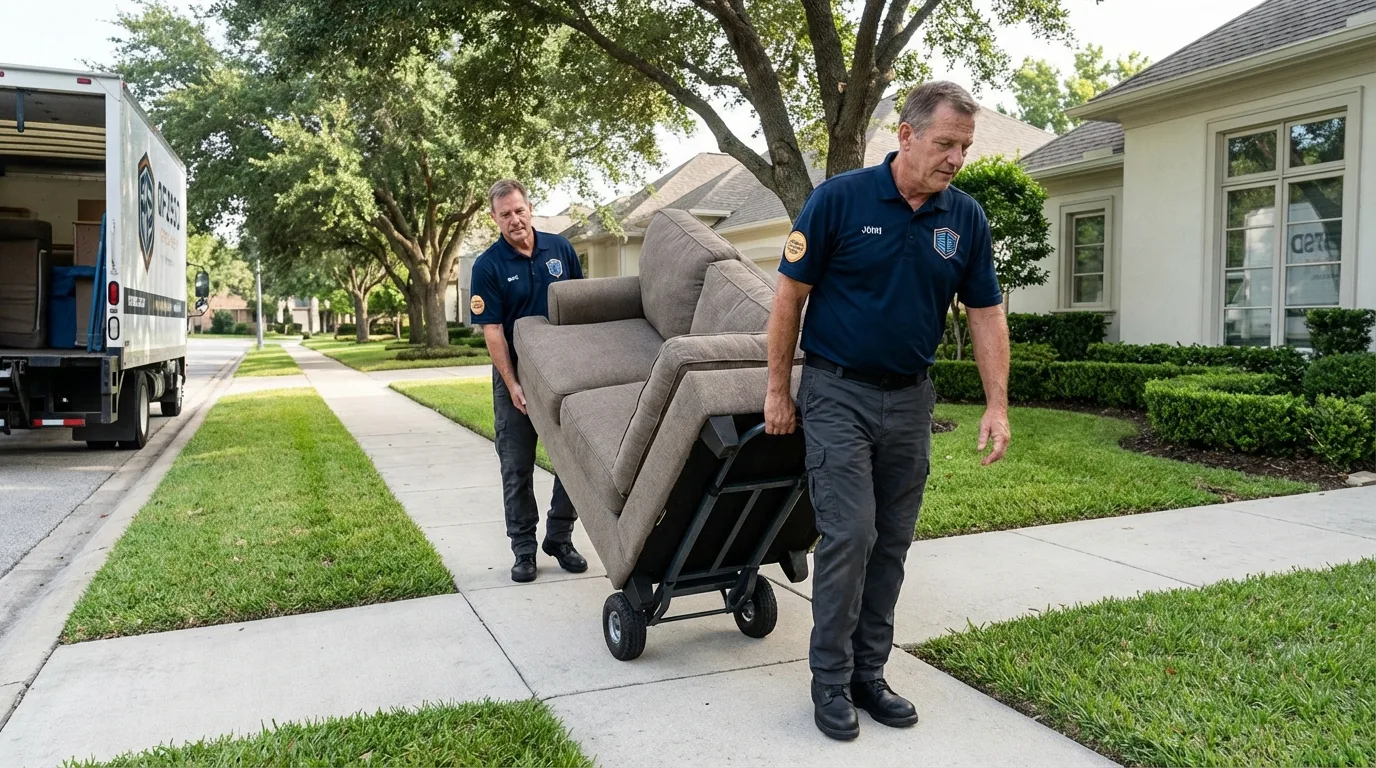 Local residential moving crew loading furniture in Tuba City, AZ