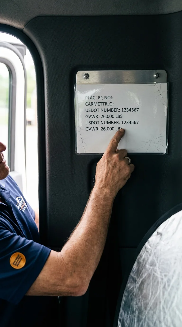 USDOT licensing placard verification in Tuba City